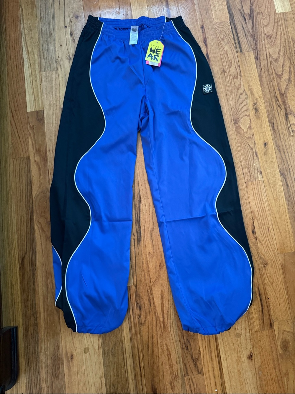 Zumba Fitness Blue and Black Curved Panel Dance Pants